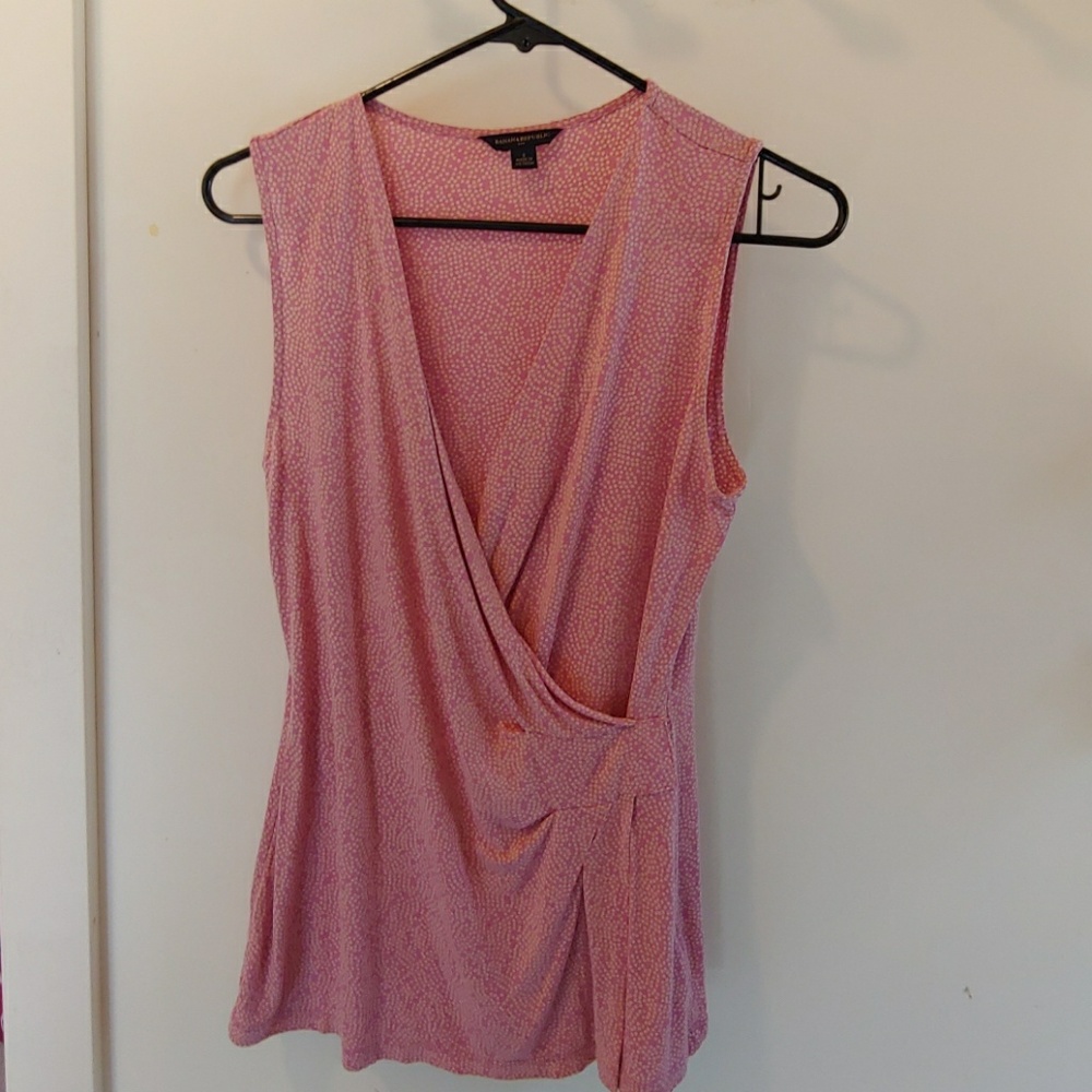 Banana Republic Pink & White Polka Dot Blouse